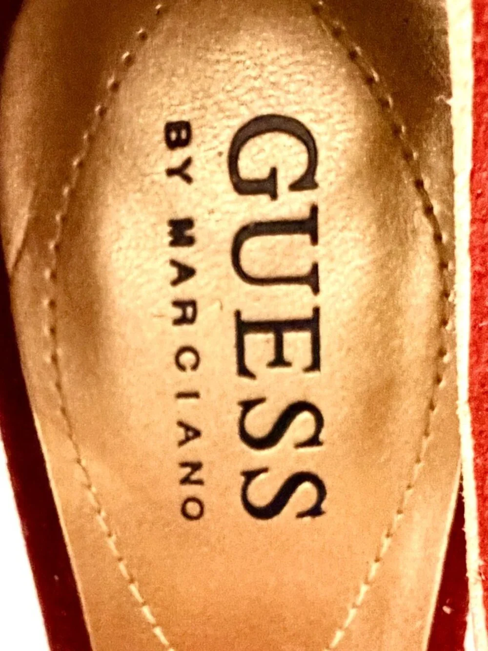 Guess By Marciano "Ramba" Red Suede Cutout Pump - Size 6-1/2 - Picture 9 of 11
